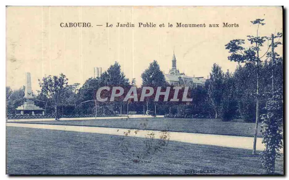 Cabourg — Der Öffentliche Garten und der Kriegerdenkmal — Verlag DURET - Vorderseite