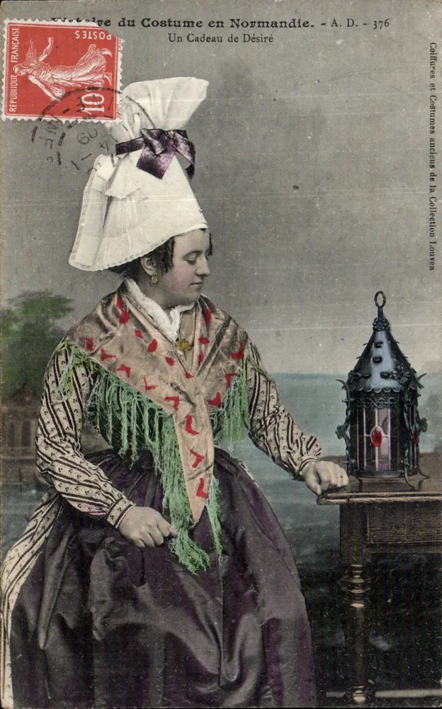 Frau im normannischen Kleid - A.D. - 376 - Sammlung Lourtea - Vorderseite