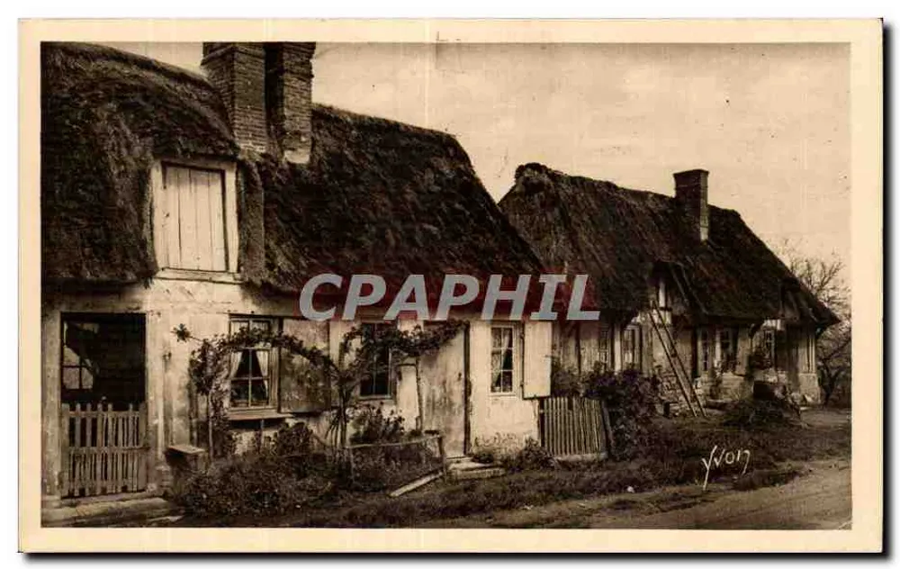 Alte Häuser mit Strohdächern — Normandie — Kunstausgabe Yvon - Vorderseite