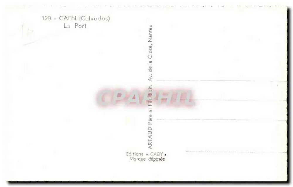 O Porto de Caen — Calvados — Edições Gaby, Nantes - Verso