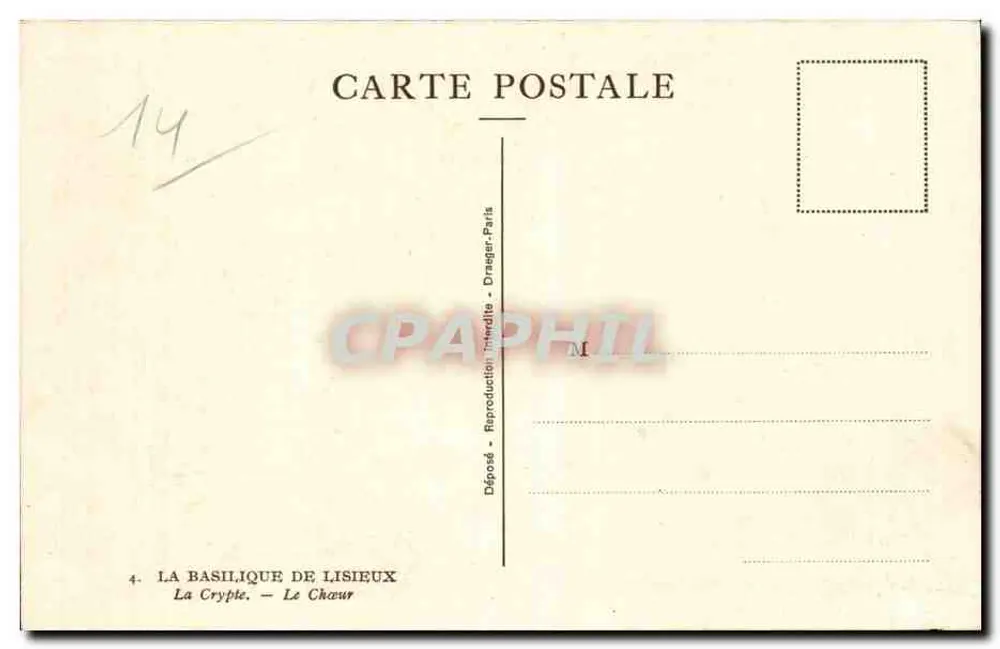 A Basílica de Lisieux — A Cripta — Draeger-Paris - Verso