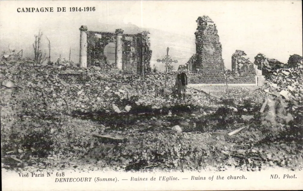 Deniecourt (Somme) — Ruinen der Kirche — Visé Paris N° 618 - Vorderseite