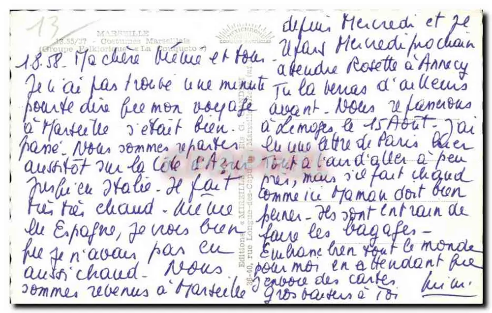 Maritine Kleidung in Marseille — Verlag Mireille, n°13 - Rückseite