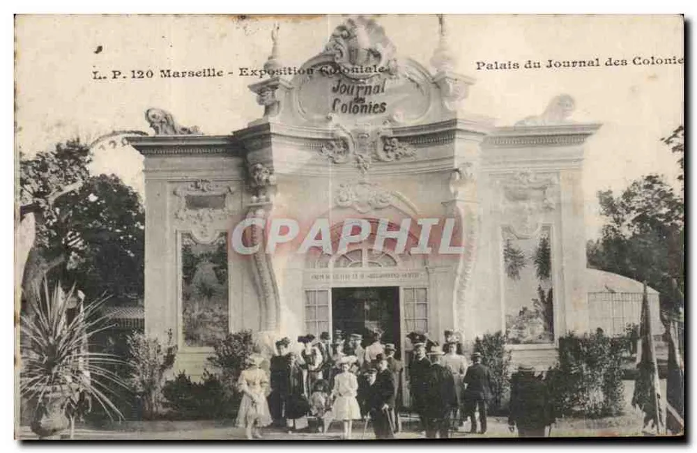 Palácio do Journal des Colonies — Exposição Colonial — Marselha - Frente