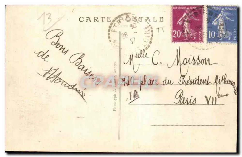 Etriché (M.-et-L.) — Kasteel van de Garenne — Editie Tricot - Achterkant