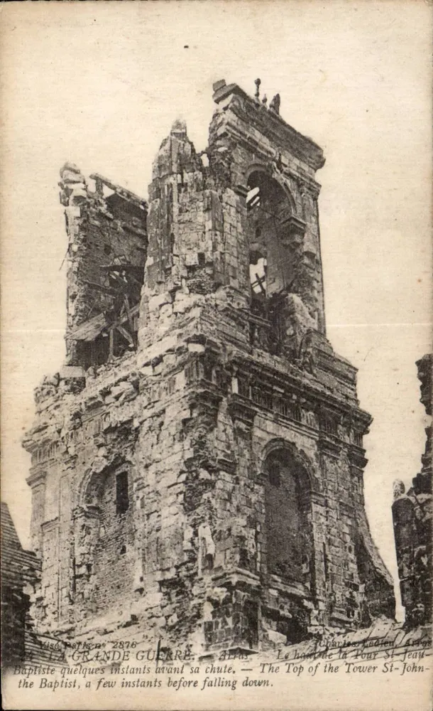 Turm St. Johannes der Täufer in Alfas — Momente vor seinem Einsturz — Charles Ladjen, Argeș - Vorderseite