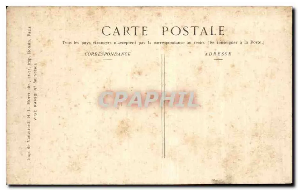 Senlis — Innenraum eines bombardierten Zimmers — Verlag Pays de France, Nr. 149 - Rückseite