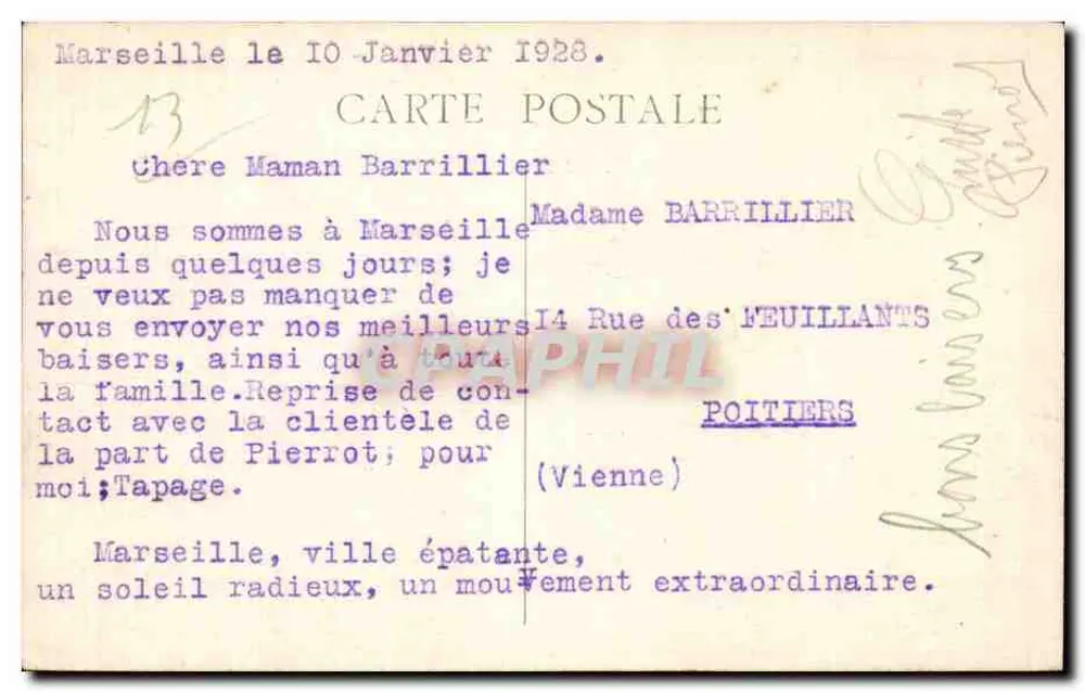 Marselha — Quai dos Belgas — Editor não identificado, número de série não visível - Verso