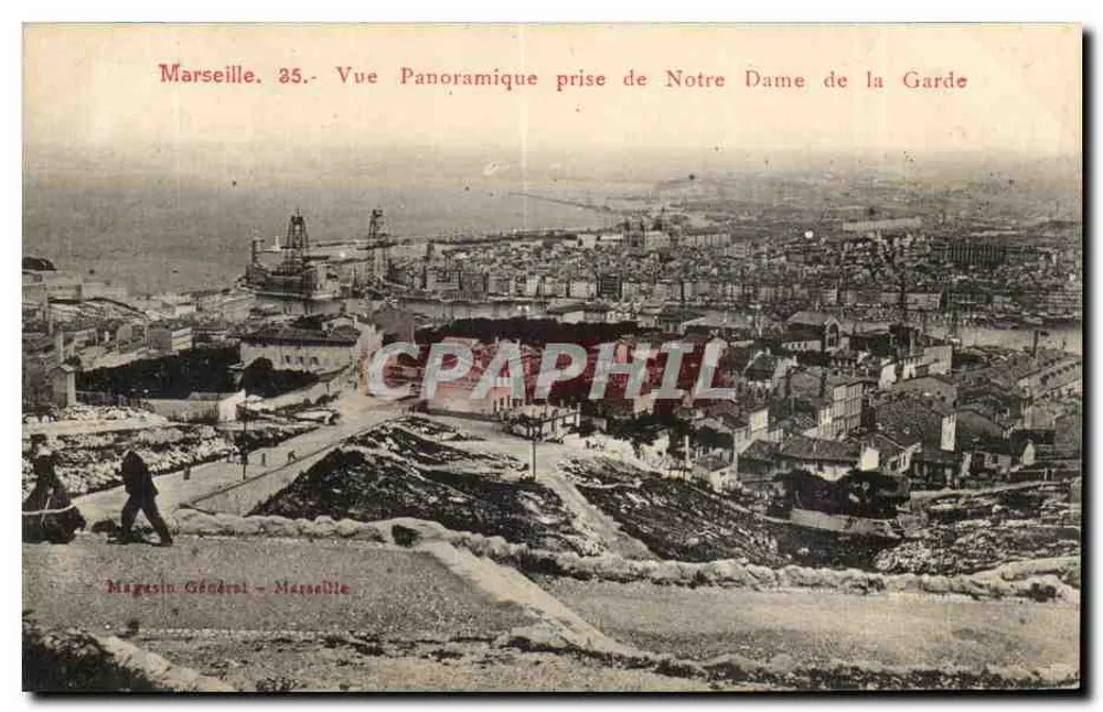 Marseille. Panoramablick vom Notre-Dame-de-la-Garde — Magasin Général, Marseille - Vorderseite