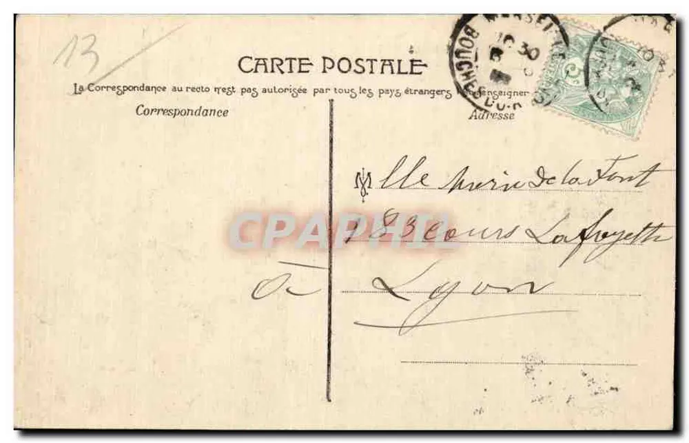 Marselha — Exposição Colonial 1906 — Pavilhão do Congo — Magnat geral, Marselha - Verso