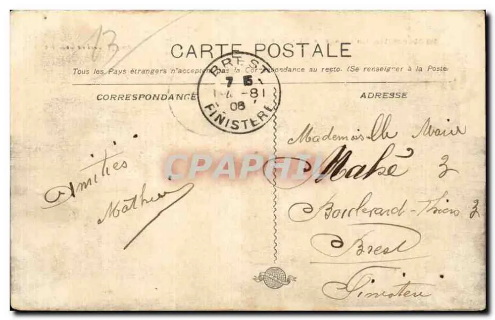 Marselha - A Caserne St-Charles — Édition Nouvelles Galeries, n°40 - Verso