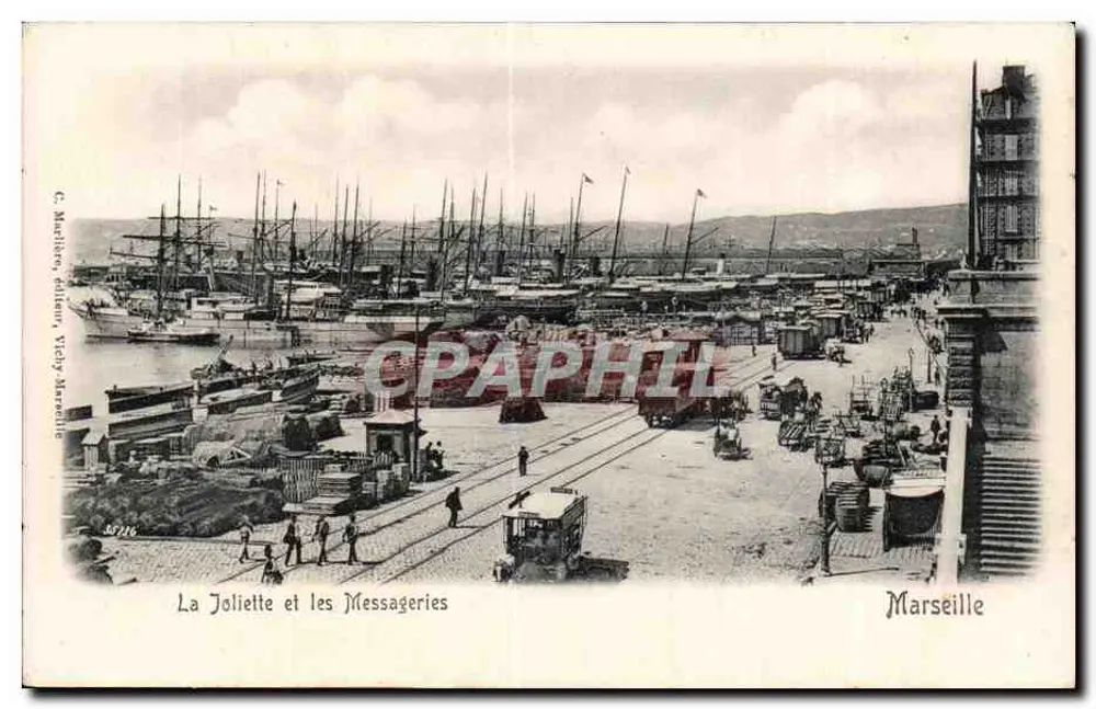 La Joliette e as Messageries — Marselha — C. Mallette, editor, Vichy, n° 57246 - Frente