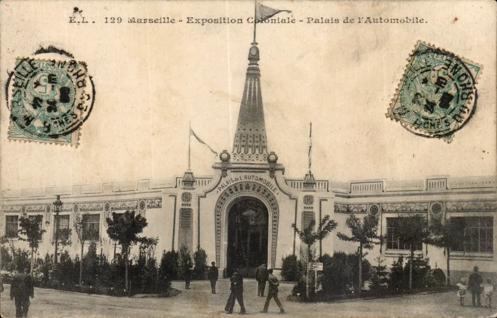 Marselha - Exposição Colonial - Palácio da Automóvel — Editor E.L. n°129 - Frente
