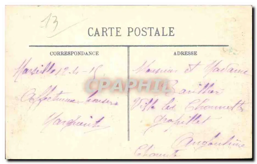 Marseille — O Quai da Fraternidade — editor desconhecido, n° 8 - Verso