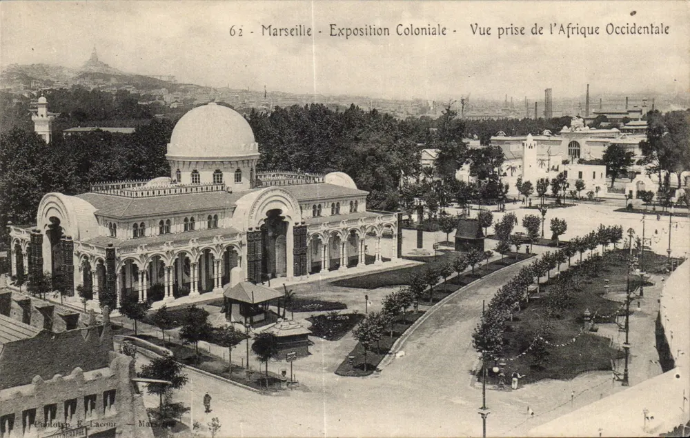 Marseille - Kolonialausstellung - Ansicht aus Westafrika — Phototyp. E. Lacour — n°62 - Vorderseite