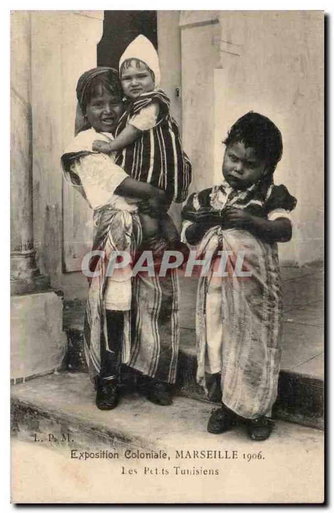 Os Pequenos Tunisianos — Exposição Colonial, MARSEILLE 1906 — L.P.M. - Frente