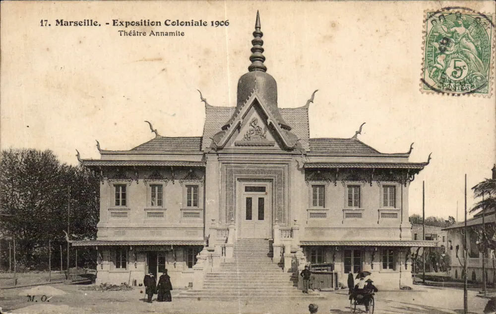 Marselha - Exposição Colonial 1906 - Teatro Annamile - Frente