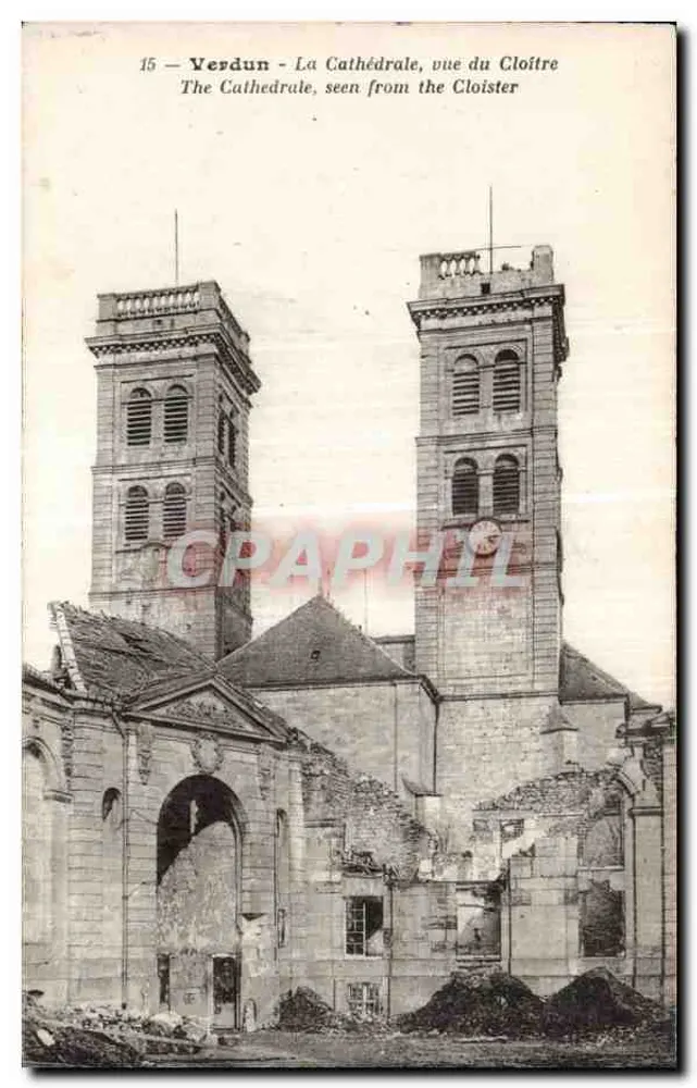 Verdun - A Catedral, vista do Claustro — série 15 — editor não visível - Frente