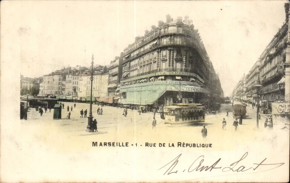 Marselha - Rue de la République — A Samaritaine — editor L. Ant La T - Frente