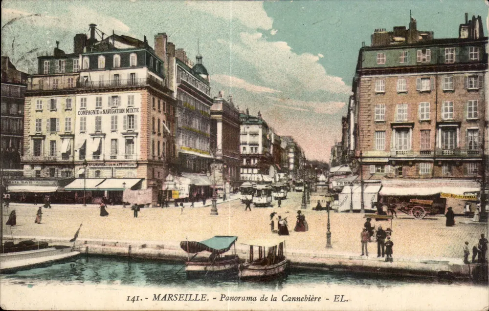 Marseille — Panorama van de Cannebière — EL. — N° 141 - Voorkant