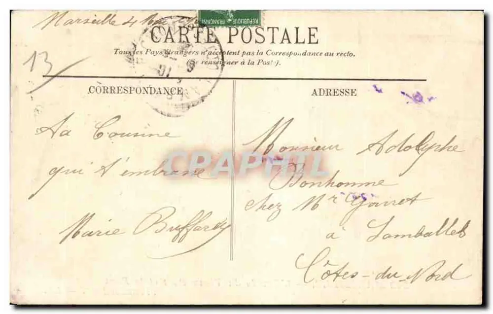 Marseille — Ansicht des Alten Hafens und der Brücke — Verlag 200 - Rückseite