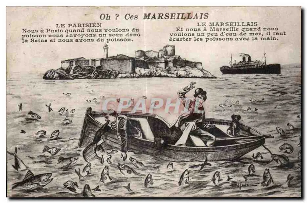 Paris/Marseille — Joute de poisson — Wydawca nie widoczny - Awers