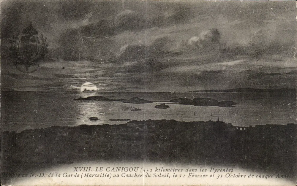 Der Canigou — Sonnenuntergang — Verlag N.-D. de la Garde (Marseille), Nr. XVIII - Vorderseite