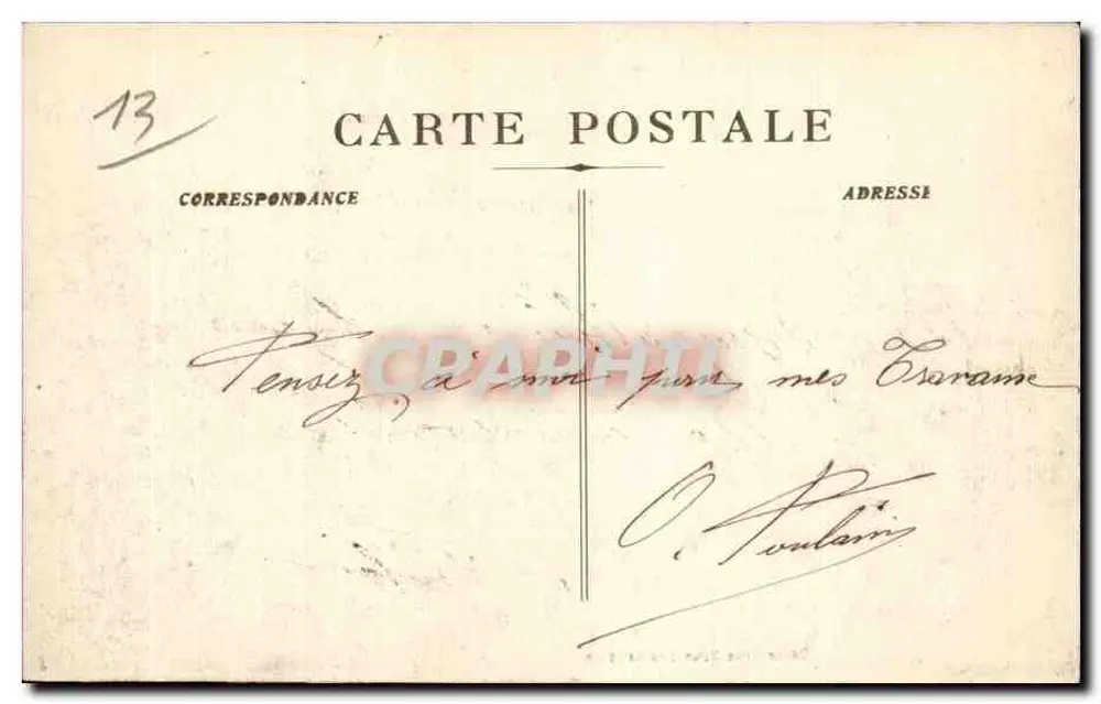 Marselha - Rue de la République — vista animada com trêm e cais — Edição das Nouvelles Galeries n°48 - Verso