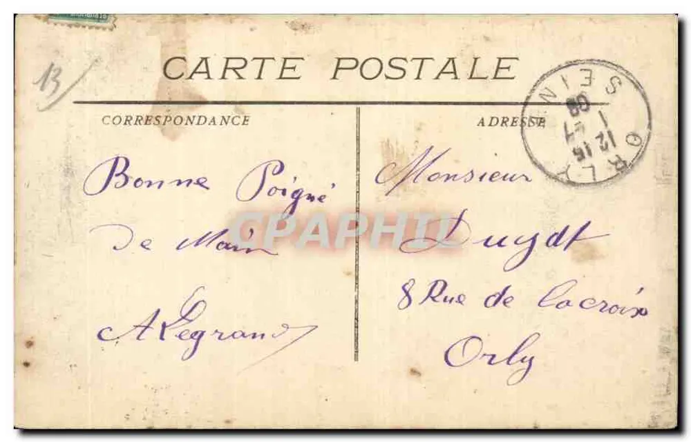 Marseille - Le Vieux-Port — vista do porto com navios e passeantes — editor L. n° 1742 - Verso