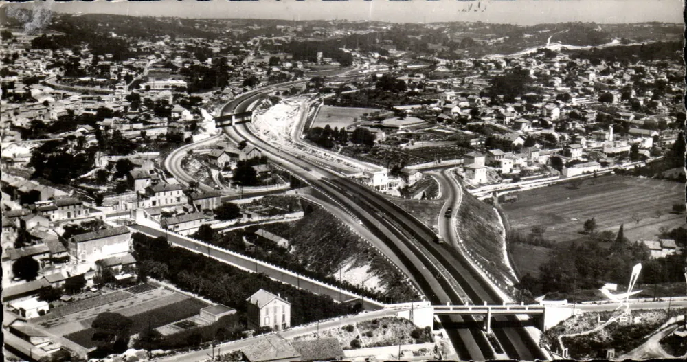 Vista aérea de la autopista de Marsella — La Autopista de Marsella — Comercio y Transportes - Anverso
