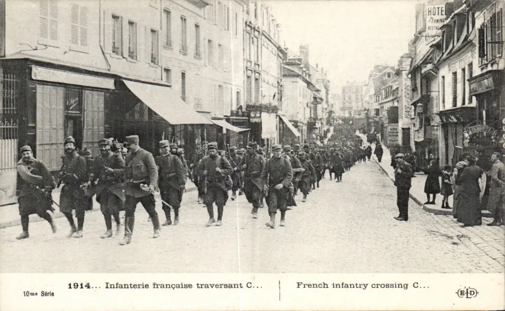 Französische Infanterie, die C... überquert — 10. Serie — ELD - Vorderseite