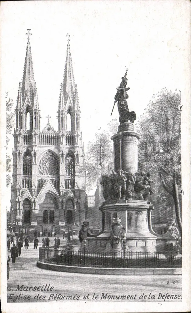 Marseille — Kirche der Reformierten und Denkmal der Verteidigung — L.V. & Cie - Vorderseite
