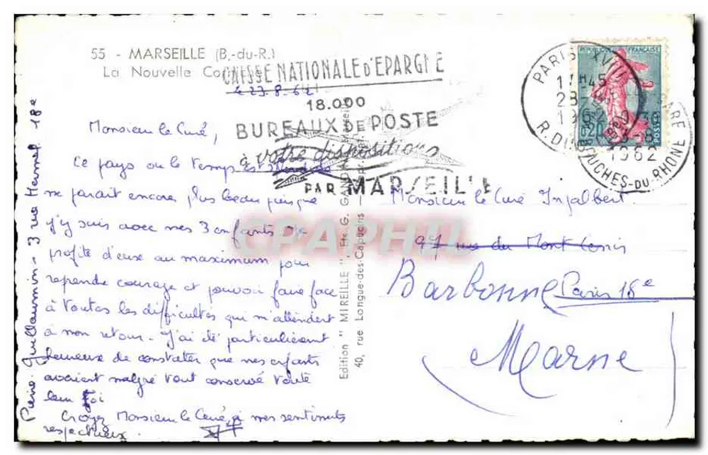 Vue de la route côtière à Marseille — éditeur MIREILLE - Verso