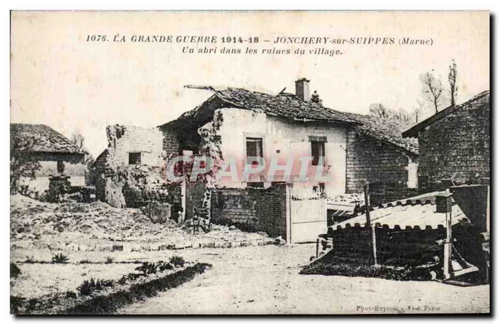 Jonchery-sur-Suippes — Ruinen des Dorfes nach dem Großen Krieg — Phototypie VI-6 Paris - Vorderseite