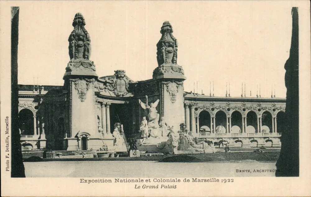 Nationale und Kolonialausstellung von Marseille 1922 — Das Große Palais — Bentz, Architekt - Vorderseite