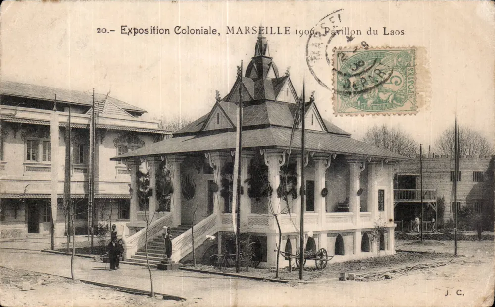 Exposição Colonial, MARSEILLE 1906 — Pavilhão do Laos — J.C. - Frente
