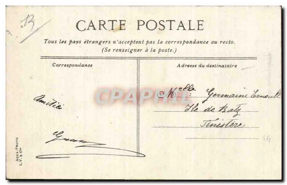 Marseille — La Jolielle — editor L.V.&C. n°16 - Verso