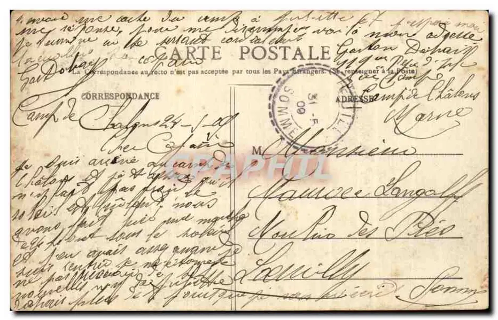 Aufbau der Zelte — Das Leben im Lager — Militärbibliothek Guérin, Monnaie - Rückseite
