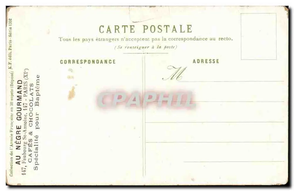 Spahis — cavalier à cheval avec drapeau français — A. Palm de Rosa, n°4 - Reverso