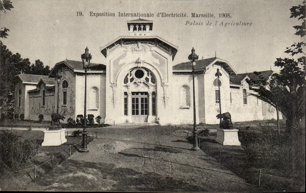 Internationale Elektroausstellung, Marseille 1908 — Palast der Landwirtschaft — Photo Baudouin-Vincent - Vorderseite