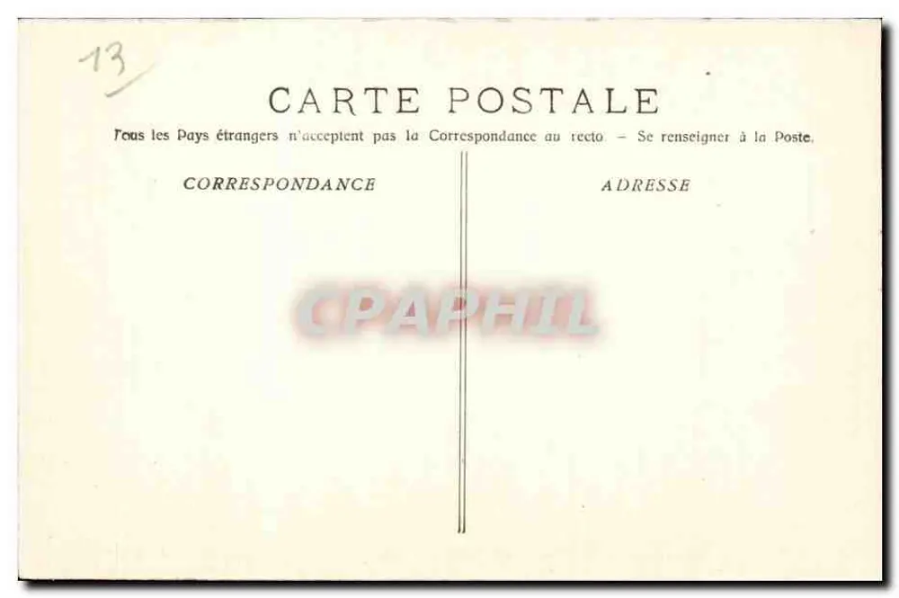 Marseille - Exposição Colonial - Palácio dos Belos Artes — L. W. Carte oficial n°33 - Verso