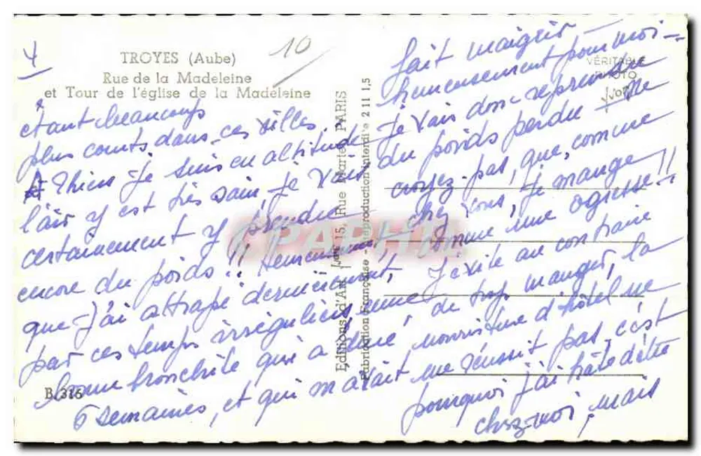 Lyon — Rue de la Madeleine e Torre da Igreja da Madeleine — Edições Verdadeiras - Verso