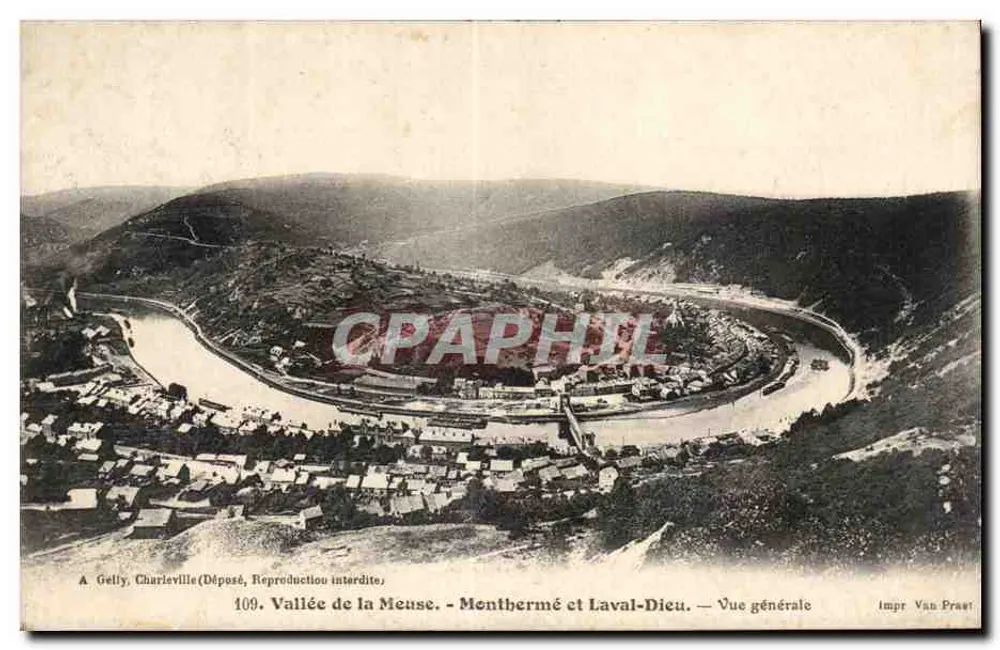 Vale da Meuse — Menthermé e Laval-Dieu — Vista geral — Impr. Van Prast - Frente