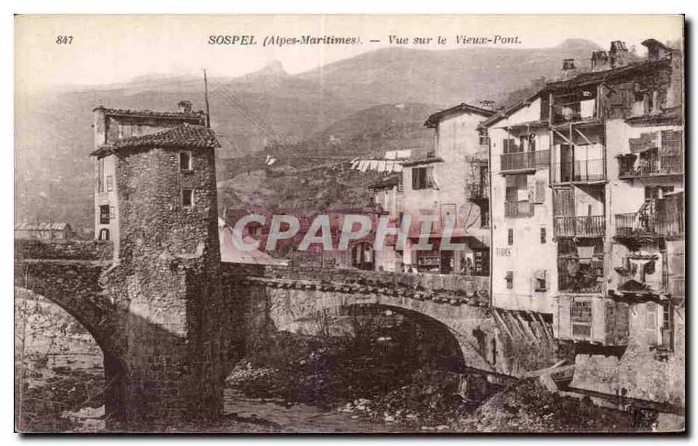 Sospel (Alpes-Maritimes) — Ansicht des Alten Brückens — n° 847 - Vorderseite