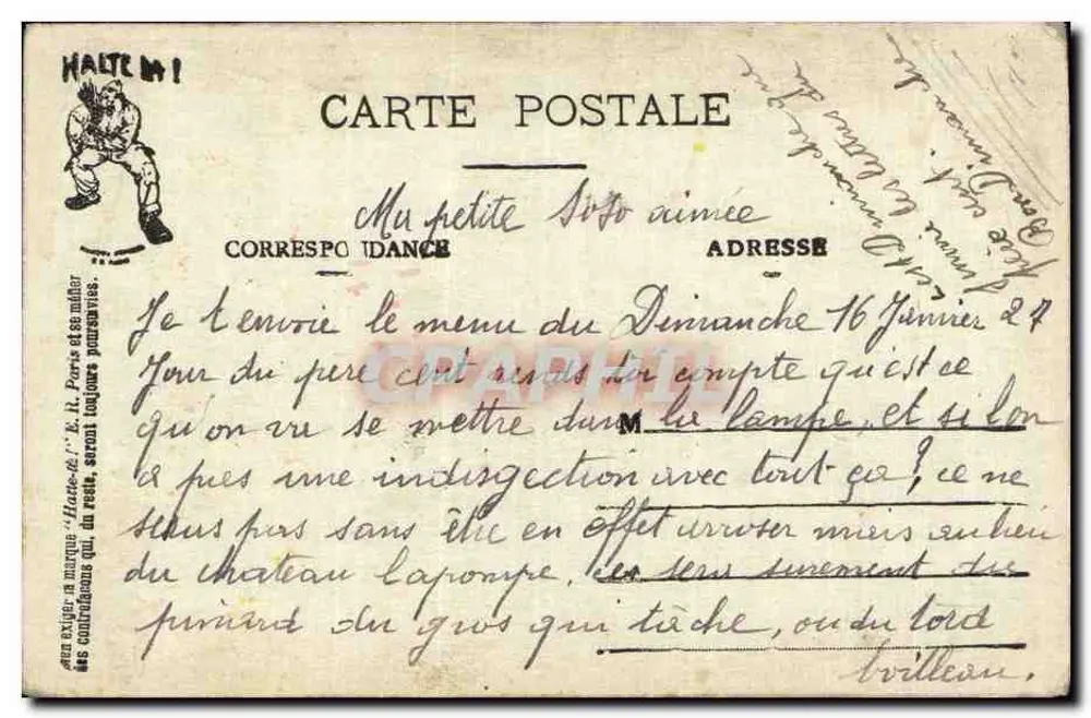 Bankett zur Beerdigung von Père Cent — Die Männer der Klasse 1926 — E.R. Paris (modell angemeldet) - Rückseite