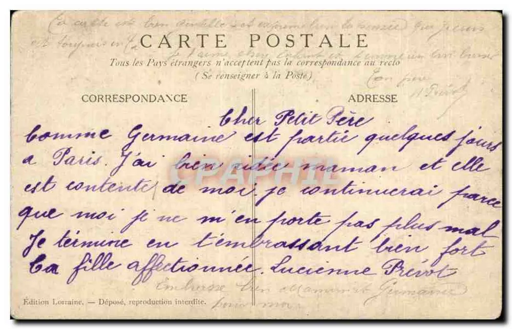 Soldat und Kind — Bergszenen — Edition Lorraine - Rückseite