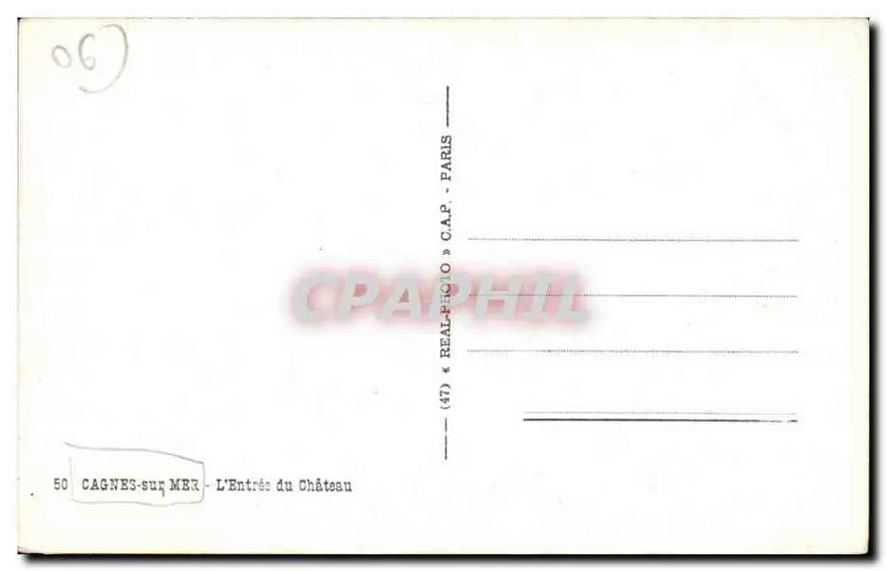 Cagnes-sur-Mer — A Entrada do Castelo — REALPHOTO C.A.P. PARIS - Verso