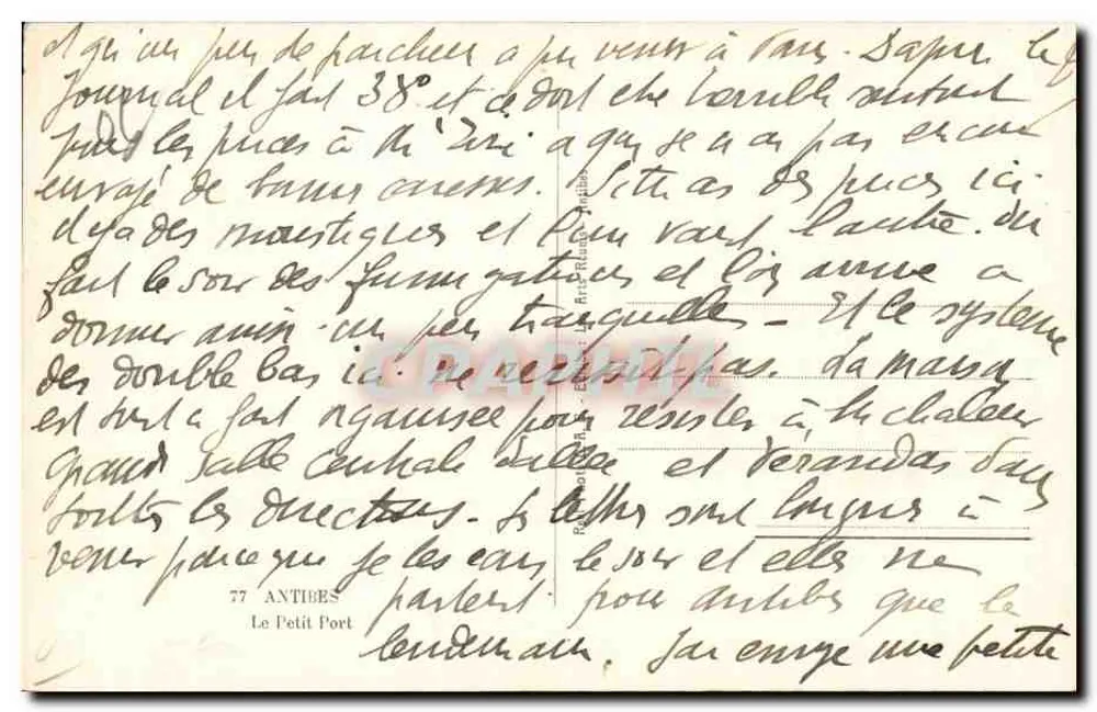 Le Petit Port — Antibes — Editor: Raphaël, n°77 - Verso