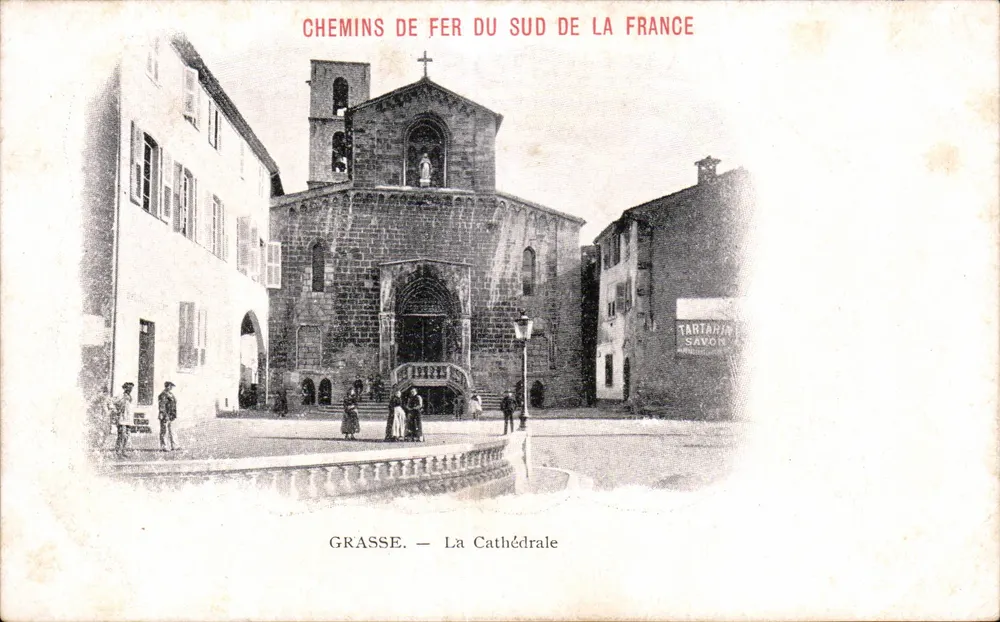 Grasse — A Catedral — Caminhos de Ferro do Sul da França - Frente