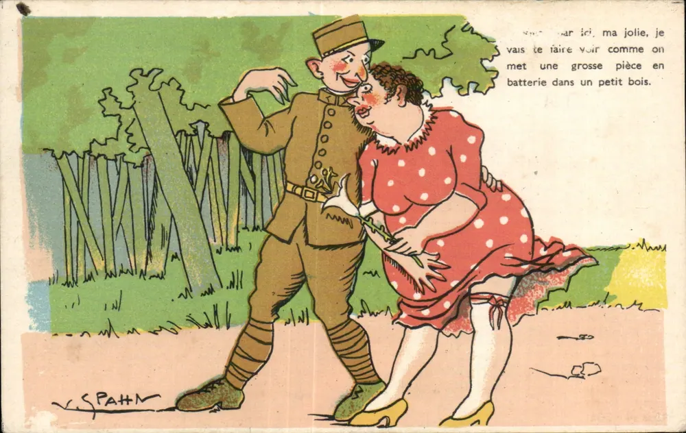 Soldat und Frau im Wald — V. Spahn — Serie M-401 - Vorderseite